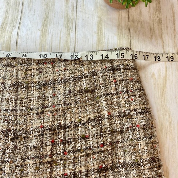 Avenue Montaigne Gold & BrownTweed Skirt - Picture 11 of 16